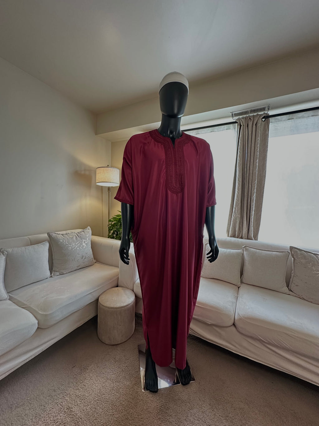 Burgundy Moroccan Gandoura