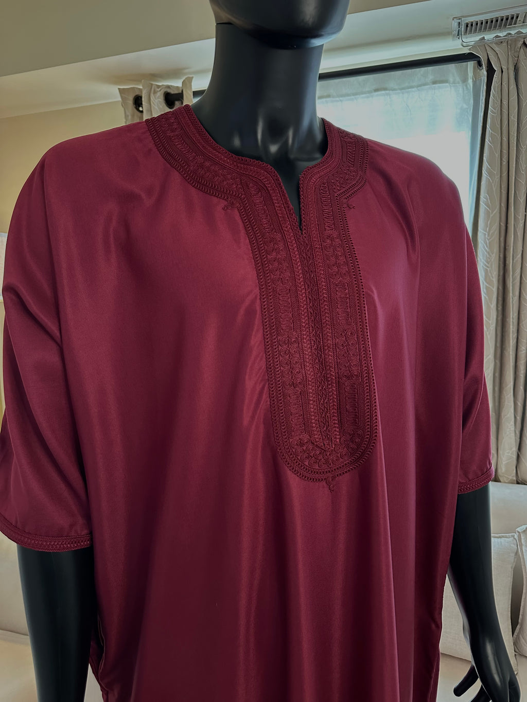 Burgundy Moroccan Gandoura