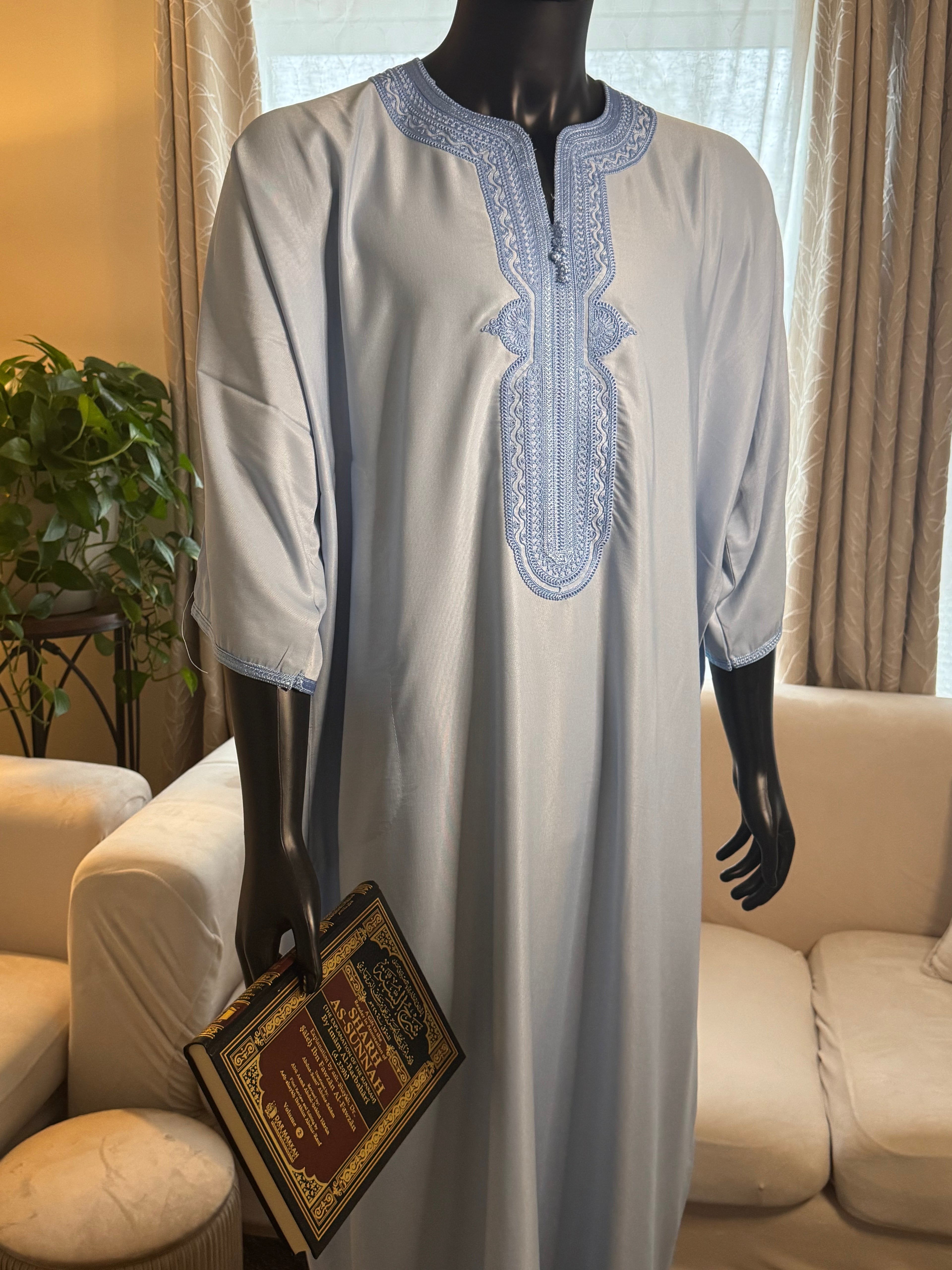 Light Blue Moroccan Gandoura