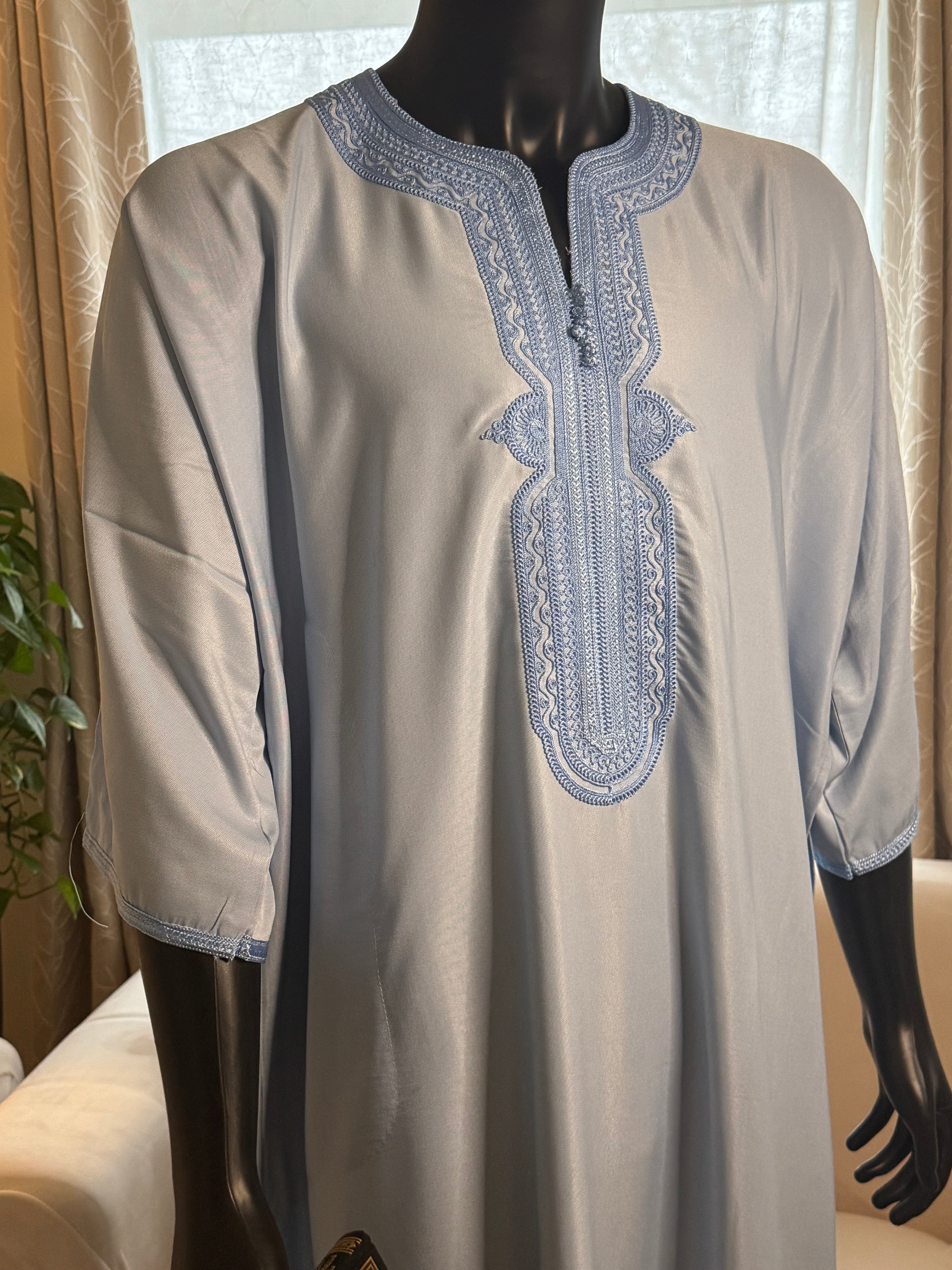 Light Blue Moroccan Gandoura
