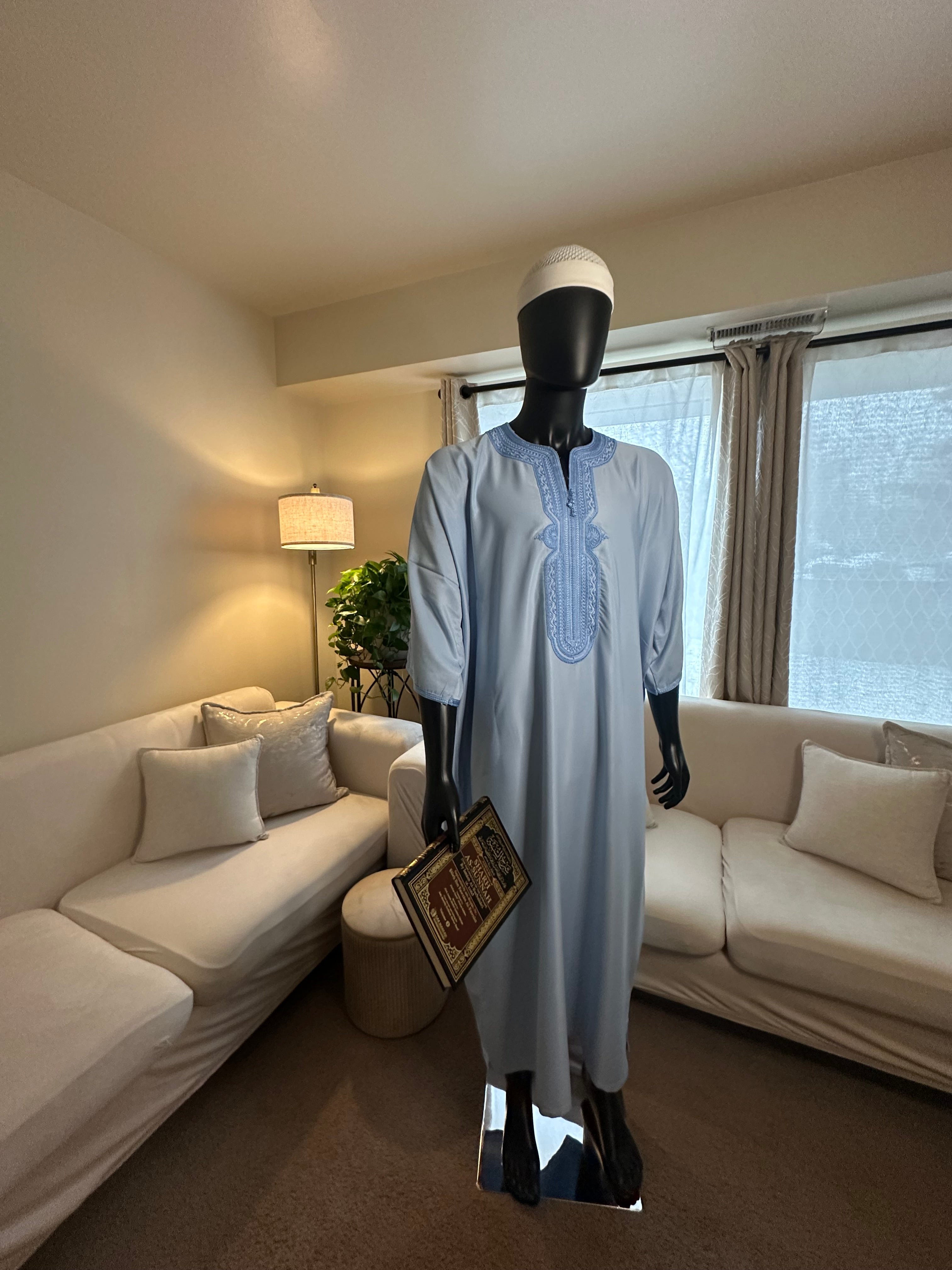 Light Blue Moroccan Gandoura